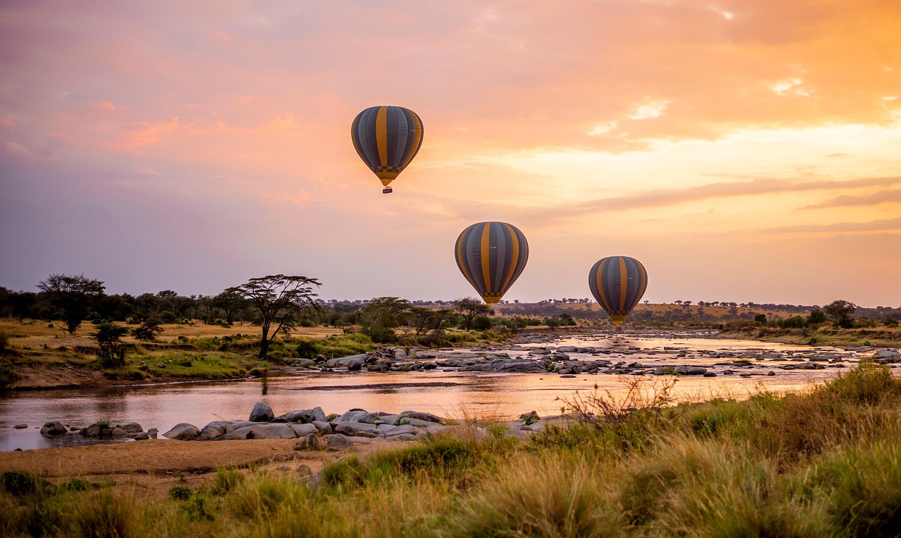 Hot air balloon safari over Serengeti